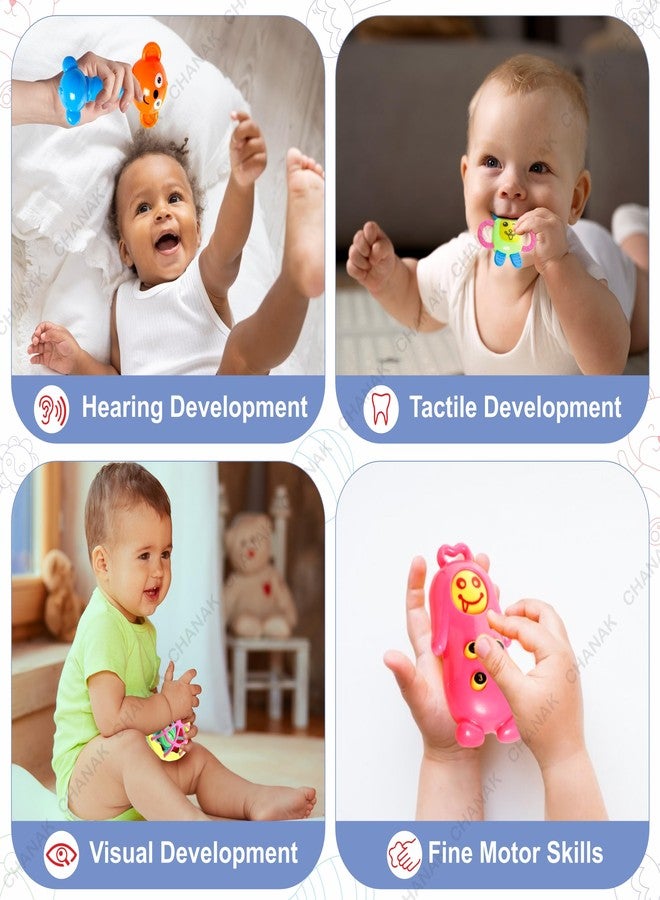 Chanak Baby Kinder Rattle Set for 0-6 Months Old Baby, Non-Toxic, 100% BPA Free, Infant Grab, Spin & Shake Rattles, Colorful Rattles with 8 Pcs, Early Educational Sensory Toy, BIS Approved - Image 3